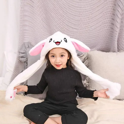 Vista 6 de Gorro de conejo que se mueve en las orejas, para mujeres y niñas, para fiestas