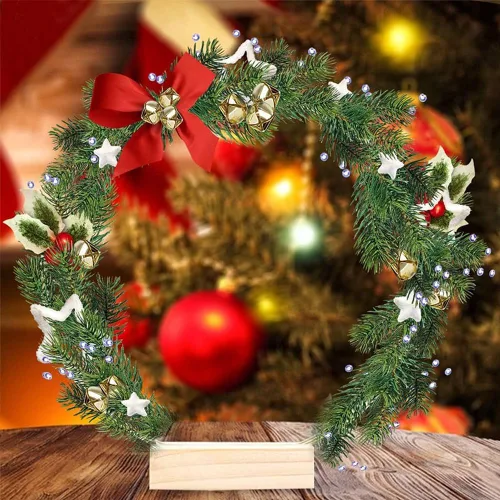 Vista 4 de 10 piezas de centro de mesa de aro floral de metal, anillo de corona dorada de 12 pulgadas con 10 soportes de madera, centro de mesa, decoración