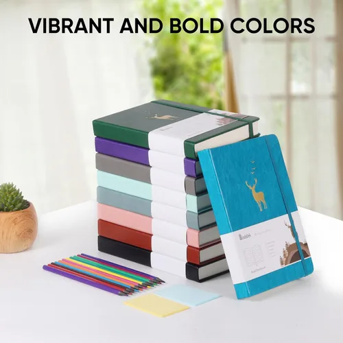 Vista 7 de Cuaderno rayado A5 - 312 páginas numeradas, diarios de cuero para escribir, contenido de 3 páginas de índice, papel grueso de 100 g/m², tapa dura