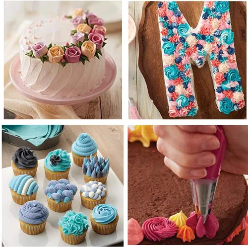 Vista 7 de Paquete de 10 puntas de glaseado de acero inoxidable sin costuras, boquilla de tubería grande, herramientas de decoración de pasteles para panadero