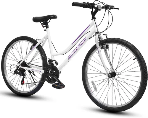 Vista 10 de Ecarpat Bicicleta de montaña para niñas y mujeres, 24/26 pulgadas, 21 velocidades, regalos de viaje de verano, bicicletas de freno en V femenino