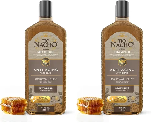 Vista 10 de TIO NACHO Shampoo Apariencia más joven revitaliza el cabello, con jalea real 14 onzas líquidas Champú para el envejecimiento del cabello
