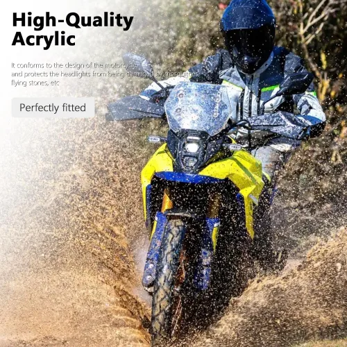Vista 7 de Protector de faros delanteros de motocicleta, cubierta transparente acrílica para Suzuki V-Strom 800 DE 2023 2024