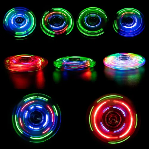 Vista 7 de Fidget Spinner 2 unidades, Fidget Spinners iluminados y brillan en la oscuridad para niños, premios de aula, juguetes para aliviar el estrés