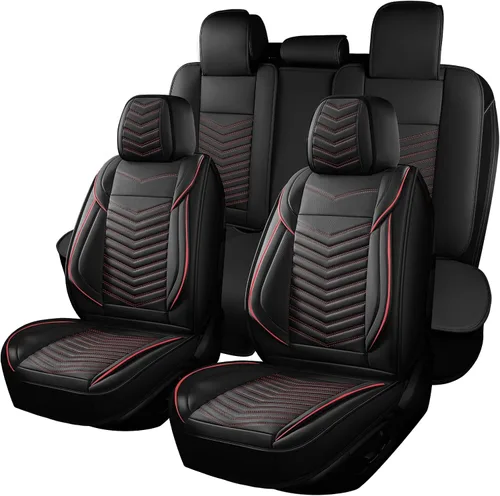 Vista 15 de HChengkikz - Fundas de asiento de automóvil, transpirables e impermeables de piel sintética para automóviles, funda de asiento universal