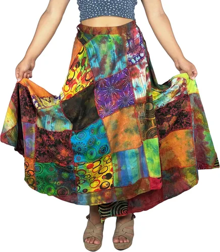 Vista 10 de Agan - Falda larga envolvente bohemia para mujer, falda larga de verano de Multi 1