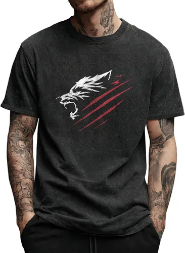 Vista 21 de domirica Camisetas gráficas para hombre, 100 % algodón lavado, manga corta, cuello redondo, Y2K, tallas grandes y altas, camisetas de verano 2026