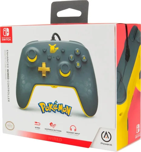 Vista 2 de PowerA - Enhanced Wired Controller for Nintendo Switch - Pokémon Pikachu Grey