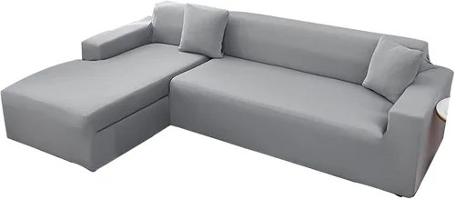 Vista 10 de Fundas para sofá modular, 2 piezas, funda de sofá de alta elasticidad en forma de L para 5 y 6 plazas, funda de sofá de tela de elastano