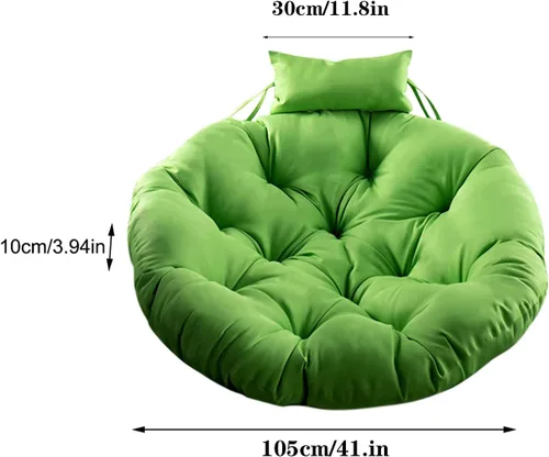 Vista 8 de Papason - Cojines para silla colgante, cojín de asiento oscilante, suave y esponjoso, agradable a la piel, para patio, jardín, color blanco, 40