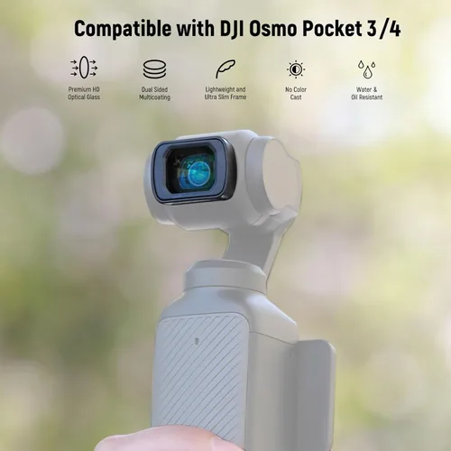 Vista 2 de NEEWER Juego de filtros ND compatibles con DJI Osmo Pocket 3 Creator Combo Accesorios, lente gran angular + ND2-32 variable + CPL + filtro