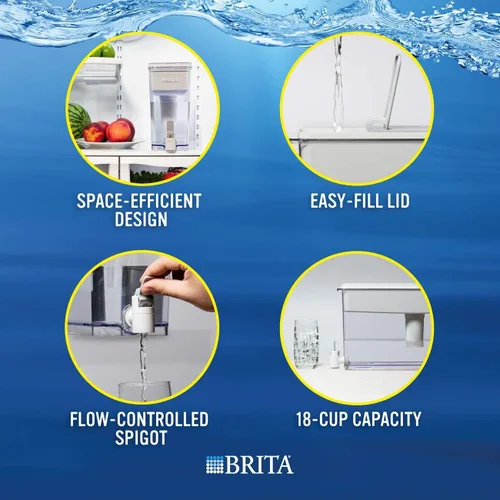 Vista 4 de Dispensador de agua UltraMax de Brita con 1 filtro, libre de BPA, gris, Gris