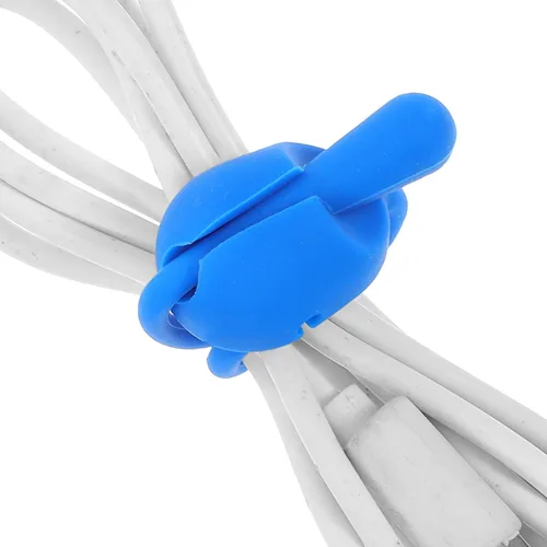 Vista 5 de Kisangel 16pcs Silicone Cord Organizers Cable Ties Reusable Wire Straps for Cable Management Portable Multi-functional Cord Holders for Office Home