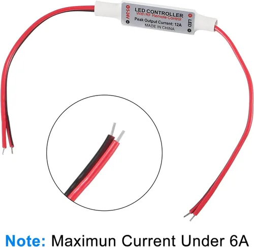 Vista 2 de 2 unids RF mini control remoto inalámbrico 11 llave con DC 5-24 V para 3528 5050 solo color LED tira luces interruptor inalámbrico control dimmer