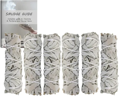 Vista 9 de Ancient VEDA - Varillas de salvia blanca de 4 pulgadas a granel con guía de inicio (paquete de 12) Varillas para manchas de salvia para limpieza