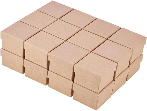 Vista 6 de NOLITOY 48 piezas de papel kraft simple almacenamiento de regalo de anillo de señoras organizador herramienta regalo decorativo collar joyería regalo