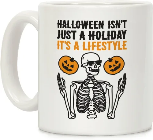 Vista 8 de LookHUMAN Tazas de Halloween Taza de café de Halloween - Tazas de café para decoración ideales para amantes y entusiastas de la decoración - Taza
