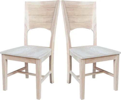 Vista 9 de IC INTERNATIONAL CONCEPTS Canyon Collection - Juego de dos sillas de madera maciza sin terminar