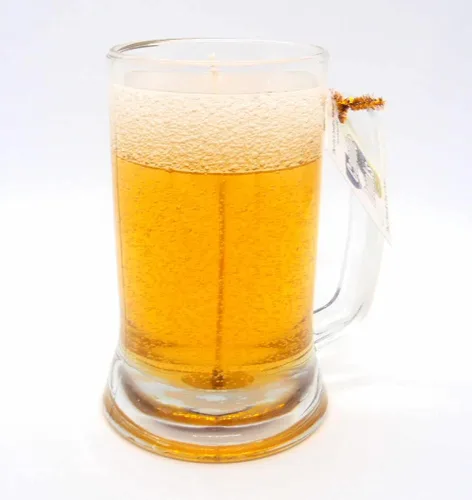 Vista 4 de TheGelCandleCompany, una taza de cerveza de sándalo a base de aceite mineral con vela de gel hasta 180 horas de aroma amaderado y terroso, 12.2 oz
