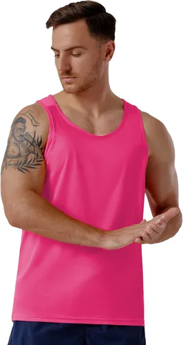 Vista 3 de CQC Camisetas sin mangas para hombre gimnasio entrenamiento correr secado rápido camiseta sin mangas para playa natación muscular atlética