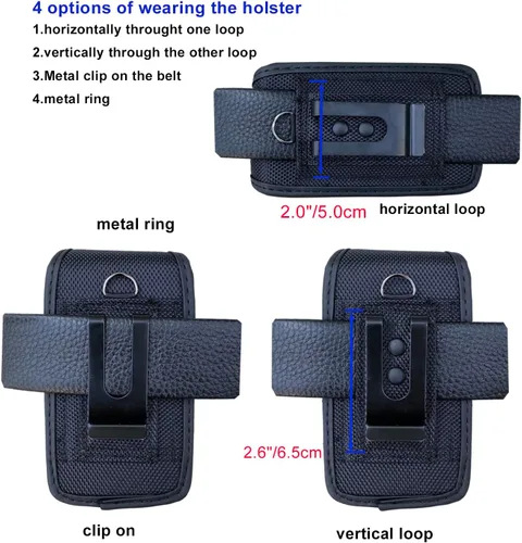 Vista 4 de Funda de nailon con trabillas para cinturón y clip, para Nokia 2660 2760, Alcatel Go Flip4, Cingular, LG TCL Flip 4/3/Pro Classic, Plum Flipper 4G