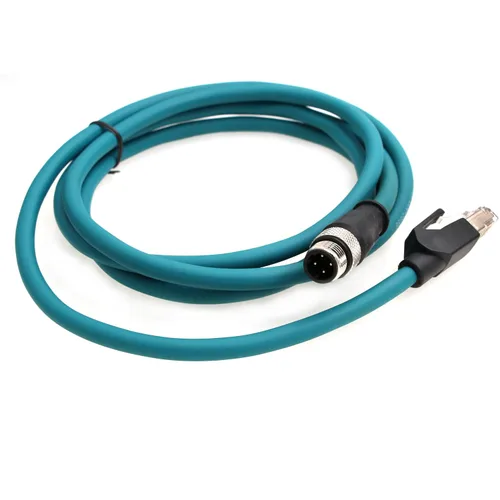 Vista 15 de Cable de red para cámara industrial Cognex de 4 pines M12 de 4 pines a RJ45, cables blindados CAT5e (azul, 1M)