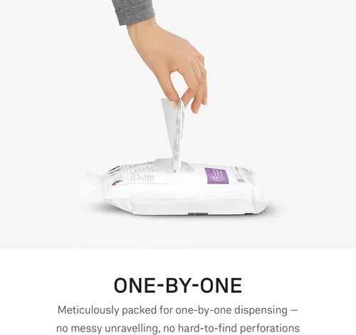 Vista 5 de simplehuman Code Q - Paquete de 40 dispensadores de forros personalizados, bolsas de basura con cordón, 50-65 litros/13-17 galones, color blanco
