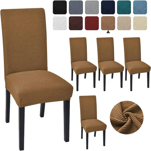 Vista 24 de Juego de 4 fundas para sillas de comedor y cocina, fundas para sillas de comedor, color negro