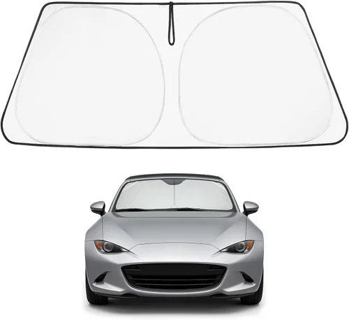 Vista 99 de Proadsy Parasol para parabrisas Rivian R1S 2022-2025 2026 de 4 capas plegable, protector de parasol frontal que bloquea los rayos UV, mantiene