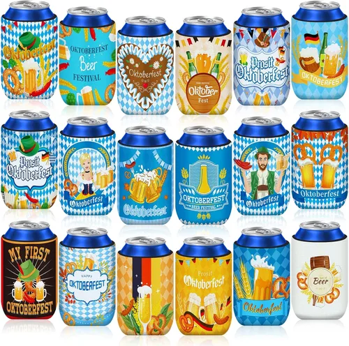 Vista 12 de 18 fundas plegables para enfriar latas de béisbol Insulated Neoprene, Beer Drink Beverage Can Bottle Cooler Sleeves, Sports Birthday Party