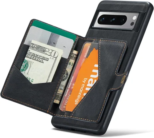 Vista 33 de Funda para Google Pixel 6 Pro, cartera magnética desmontable con ranura para efectivo, soporte de carga inalámbrica, función atril compatible