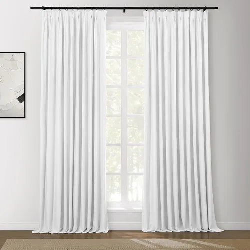 Vista 12 de TWOPAGES Cortina opaca plisada para dormitorio, con aislamiento térmico, grueso, 1 panel, 50 x 63 pulgadas, lino