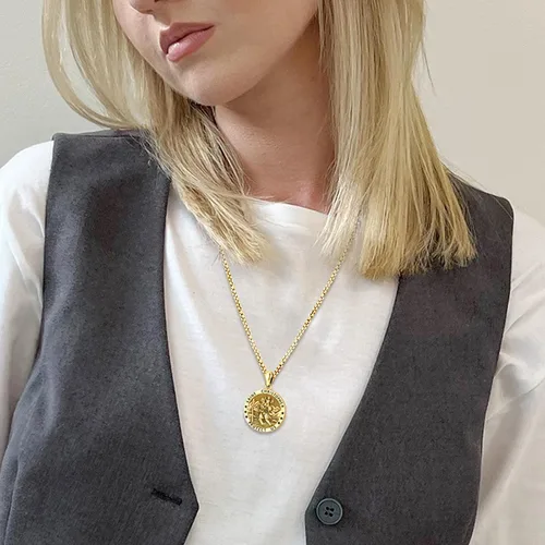 Vista 6 de LOOVE Collar de plata de ley 925 con medalla milagrosa de San MiguelSan CristóbaloCristóbal de JesúsSan BenitoVirgen María milagrosa para hombres