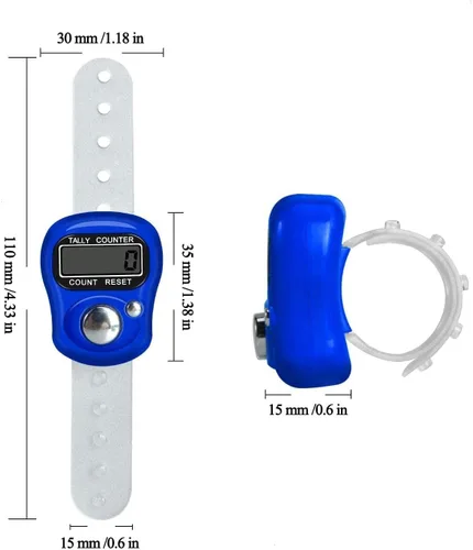 Vista 5 de Contador de Dedos Electrónico, Contador de Mano Reajustable, Número de 5 Dígitos y Pantalla LCD Digital Electrónica, Clicker Manual para Contar