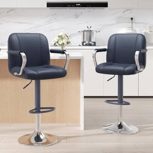 Vista 14 de MALOL Juego de 1 sillas de mostrador beige con respaldo, sillas altas giratorias ajustables para isla de cocina, asientos modernos, taburetes
