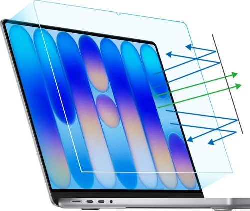 Vista 13 de F FORITO Paquete de 2 protectores de pantalla anti luz azul compatibles con MacBook Pro 2022 de 13 pulgadas con chip M2 y MacBook Air de 13