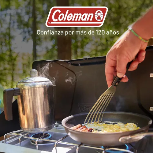 Vista 9 de Coleman Triton+ estufa de camping de propano de 2 hornillas con encendido InstaStart, estufa portátil de camping con 2 quemadores ajustables