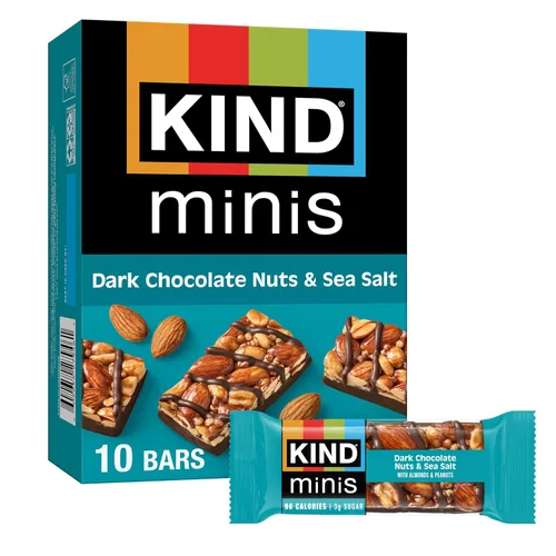 Vista 12 de KIND Minis, almendras y sal marina de caramelo, 0.7 onzas (paquete de 10)