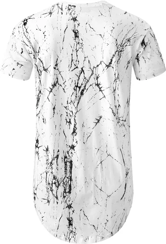 Vista 3 de Aiyino Men's Hipster Hip Hop Ripped Round Hemline Pattern Print T Shirt