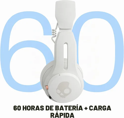Vista 3 de Skullcandy Icon ANC Auriculares inalámbricos con cancelación de ruido, hueso/naranja On-Ear Fit, Bluetooth, Noise Cancellation, 60 Hours Battery