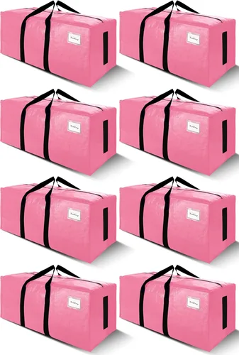 Vista 13 de SWEET DOLPHIN Paquete de 8 bolsas de mudanza resistentes de 200 libras con asas envolventes, bolsas de almacenamiento extra grandes para ahorrar