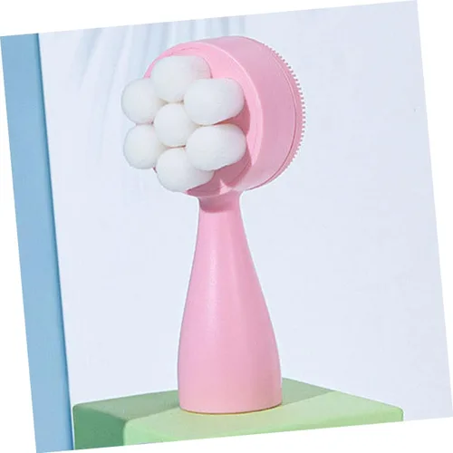 Vista 3 de FOMIYES Cepillo facial portátil, limpiador facial de silicona 3D para uso seco y húmedo, cepillo de exfoliación suave, ideal para pieles sensibles