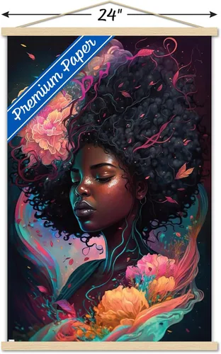 Vista 3 de Trends International Wumples - Hermoso póster de pared de perfil 3, 22.37 x 34.00 pulgadas, paquete de impresión premium y colgador de madera de haya