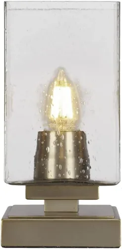 Vista 11 de Toltec Lighting Luna Accent - Lámpara de mesa, acabado grafito, cristal cuadrado de burbujas ahumadas de 3.5 pulgadas