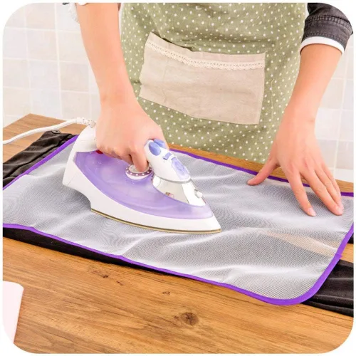 Vista 4 de 1 pieza cubierta de tabla de planchar prensa protectora de malla de hierro alfombra de planchado protector de tela de planchado ropa ropa accesorios