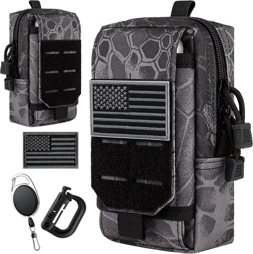 Vista 8 de Funda táctica multiusos Molle para cinturón de teléfono celular, funda para iPhone 14 Plus, iPhone 14 Pro Max, iPhone 13 Pro Max, iPhone 12 y iPhone