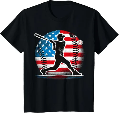 Vista 20 de Camiseta de jugador de béisbol estadounidense con bandera de Estados Unidos