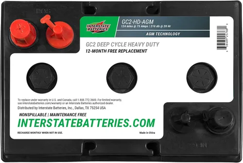 Vista 4 de Interstate Batteries Batería de coche de golf 6V 210Ah (GC2-HD-AGM)