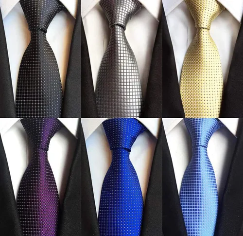 Vista 16 de WeiShang Lote de 6 corbatas clásicas de seda para hombre, corbatas tejidas jacquard
