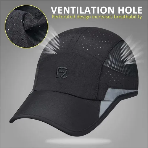 Vista 4 de GADIEMKENSD Gorra deportiva transpirable reflectante sin estructurar para hombres y mujeres